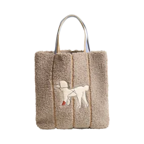 "Pan Pan" Shearling Tote Bag - Taupe