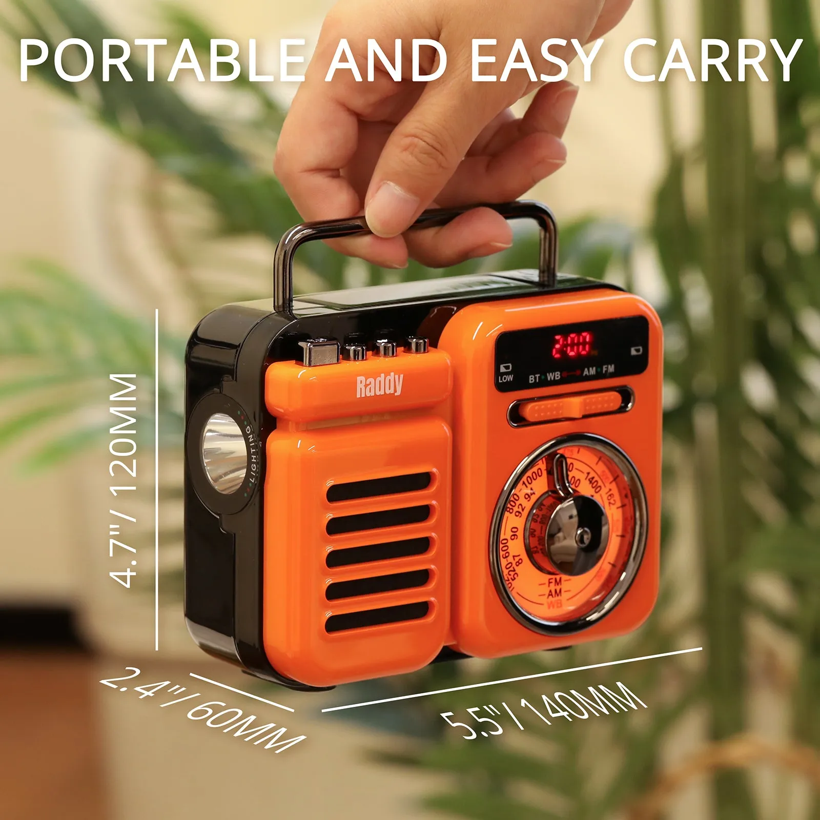 Raddy RW3 Emergency Radio | Hand Crank  | Solar | AM/FM/NOAA | Bluetooth [DISCONTINUED]