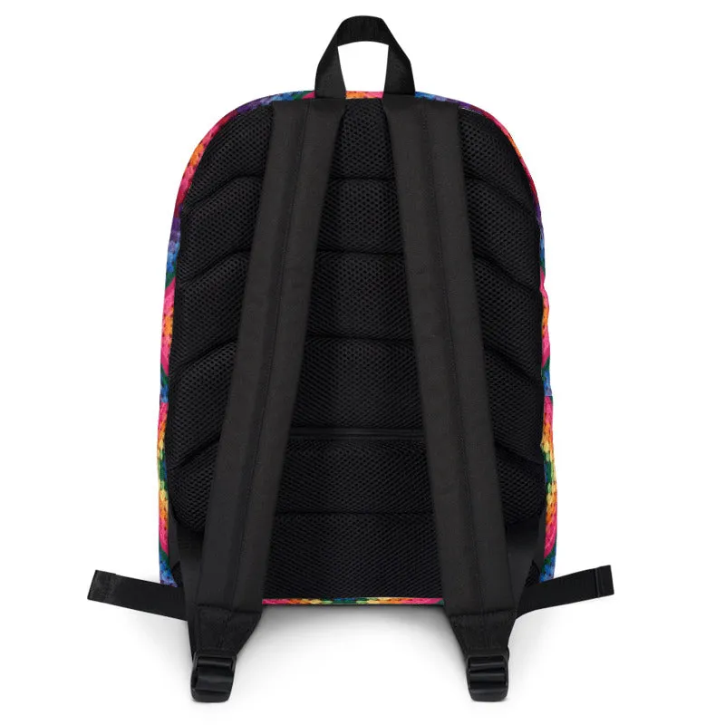 'Rainbow Soul' Crochet Print Backpack