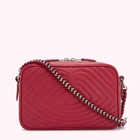 RASPBERRY LIP QUILTED BELLA CROSSBODY BAG