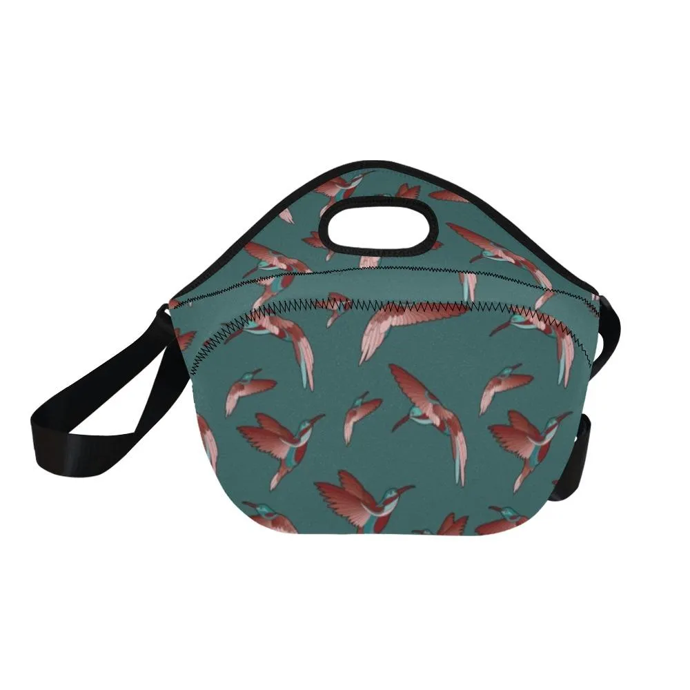 Red Swift Turquoise Neoprene Lunch Bag/Large