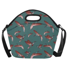 Red Swift Turquoise Neoprene Lunch Bag/Large