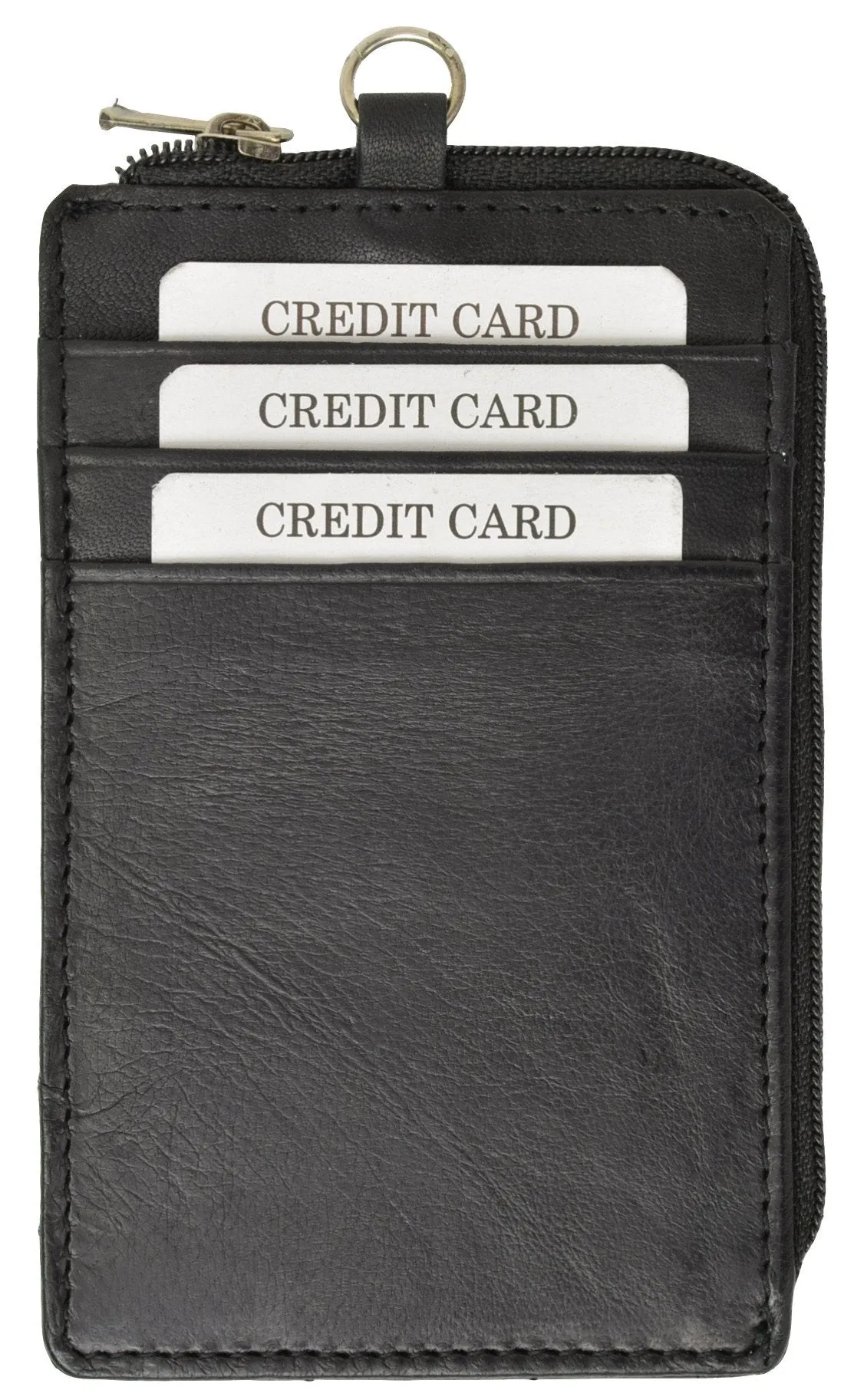 RFID Blocking Premium Genuine Leather Credit Card Holder Zipper ID Neck Wallet RFID P 470