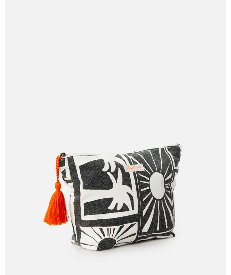 Rip Curl Santorini Sun Cosmetic Bag-Washed Black