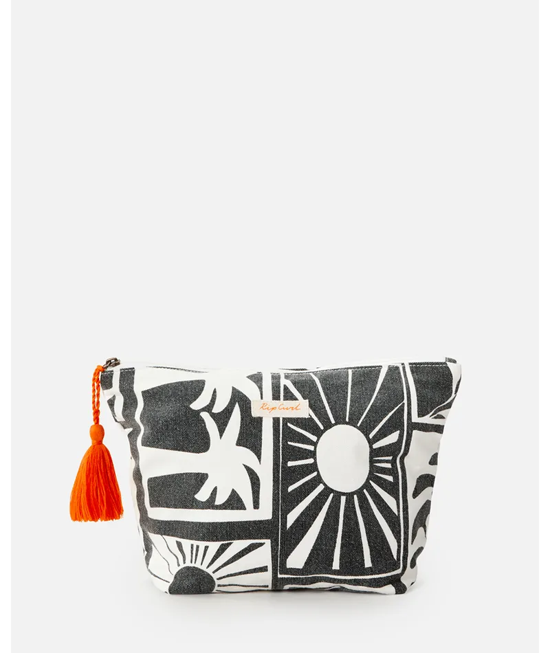 Rip Curl Santorini Sun Cosmetic Bag-Washed Black