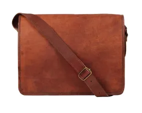 RusticTown Artisian Leather Messenger Bag Crossbody Laptop Satchel (14 Inch)