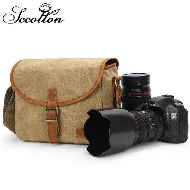 S. C. Cotton Waterproof Canvas Photography Bag Leisure Eos SLR Digital Packet Anti-Seismic Micro Single-Shoulder Camera Bag