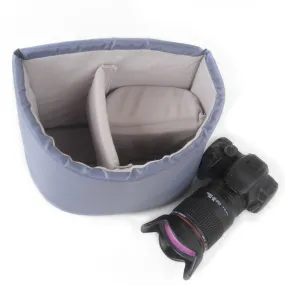 Semicircle Gray DSLR Camera Bag Insert One Body Two Lens B38