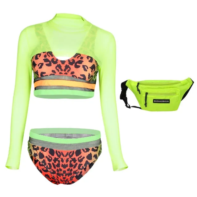 Sexy Leopard Rave Set with Fanny Pack