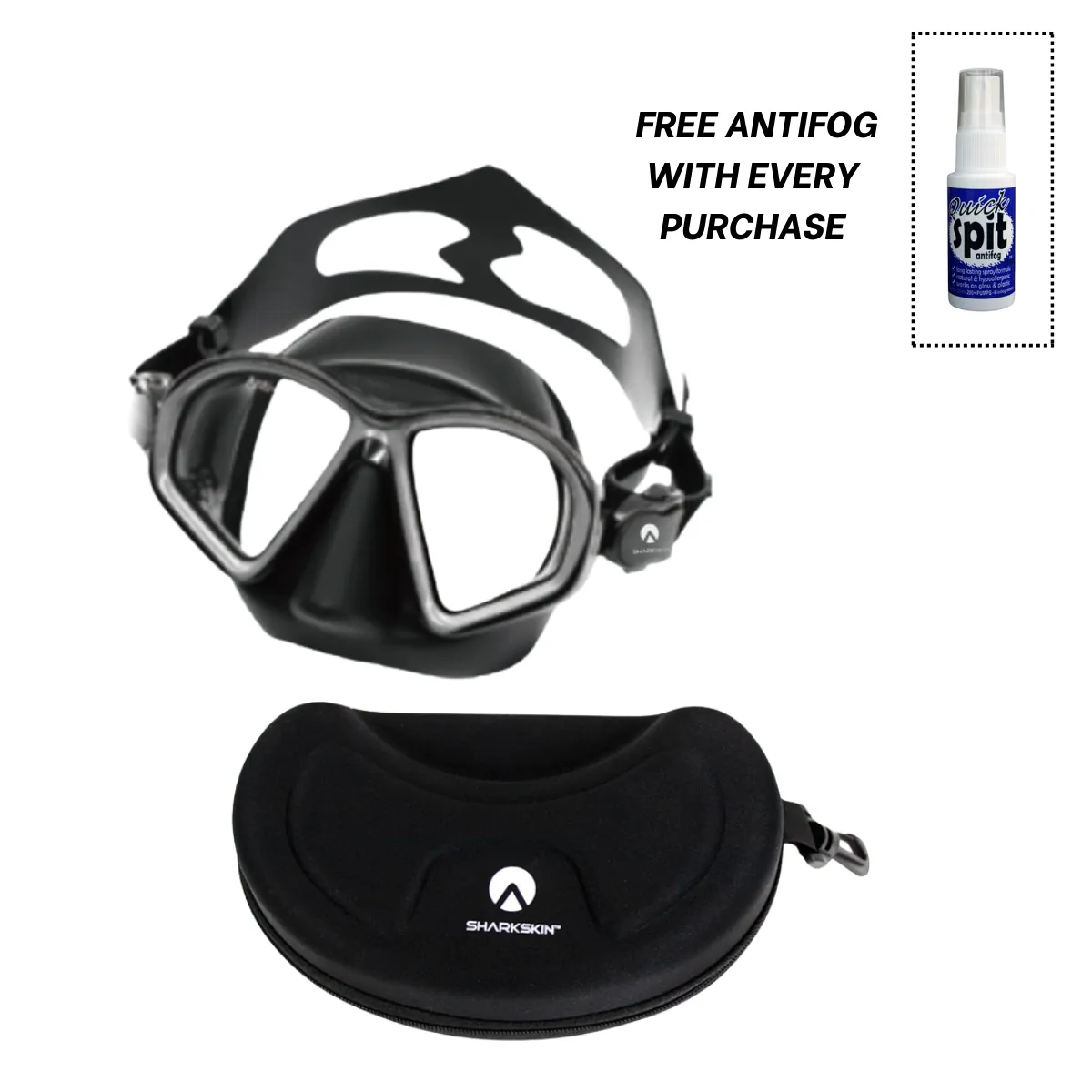 Sharkskin SeaClear Mask With Uv Anti Fog Coating & Sharkskin EasyClear Dry Top Snorkel With Free Anti-fog