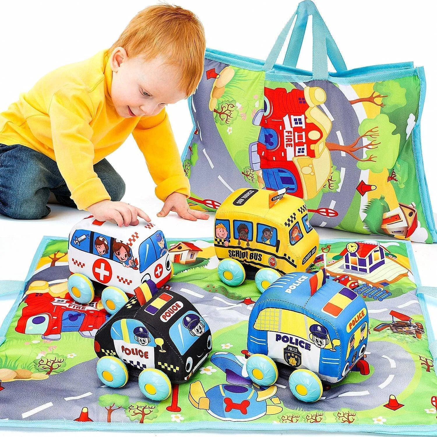 Soft Toy Cars for Baby with Map