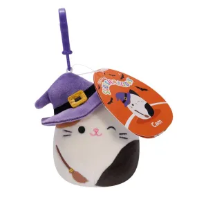 Squishmallows Season Halloween 3.5 Inch Plush Clip-On Cam Cat With Broomstick