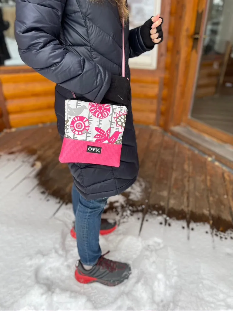 Stella Pink Cross Body Purse-flower/bird