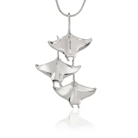 Stingray Necklace Sterling Silver- Manta Ray Necklace, Stingray Jewelry, Manta Ray Pendant, Scuba Diving Jewelry, Ocean Inspired Fine Jewelry