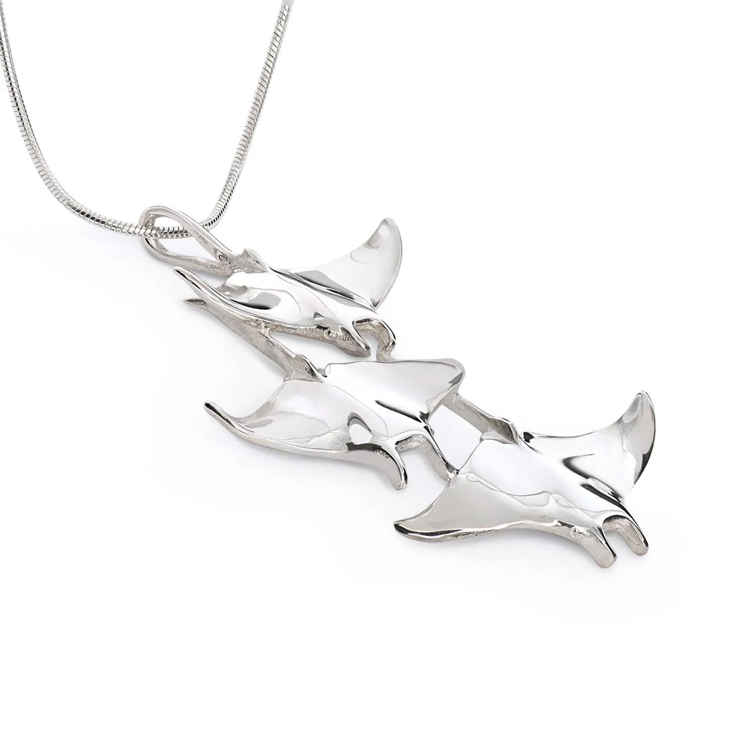 Stingray Necklace Sterling Silver- Manta Ray Necklace, Stingray Jewelry, Manta Ray Pendant, Scuba Diving Jewelry, Ocean Inspired Fine Jewelry