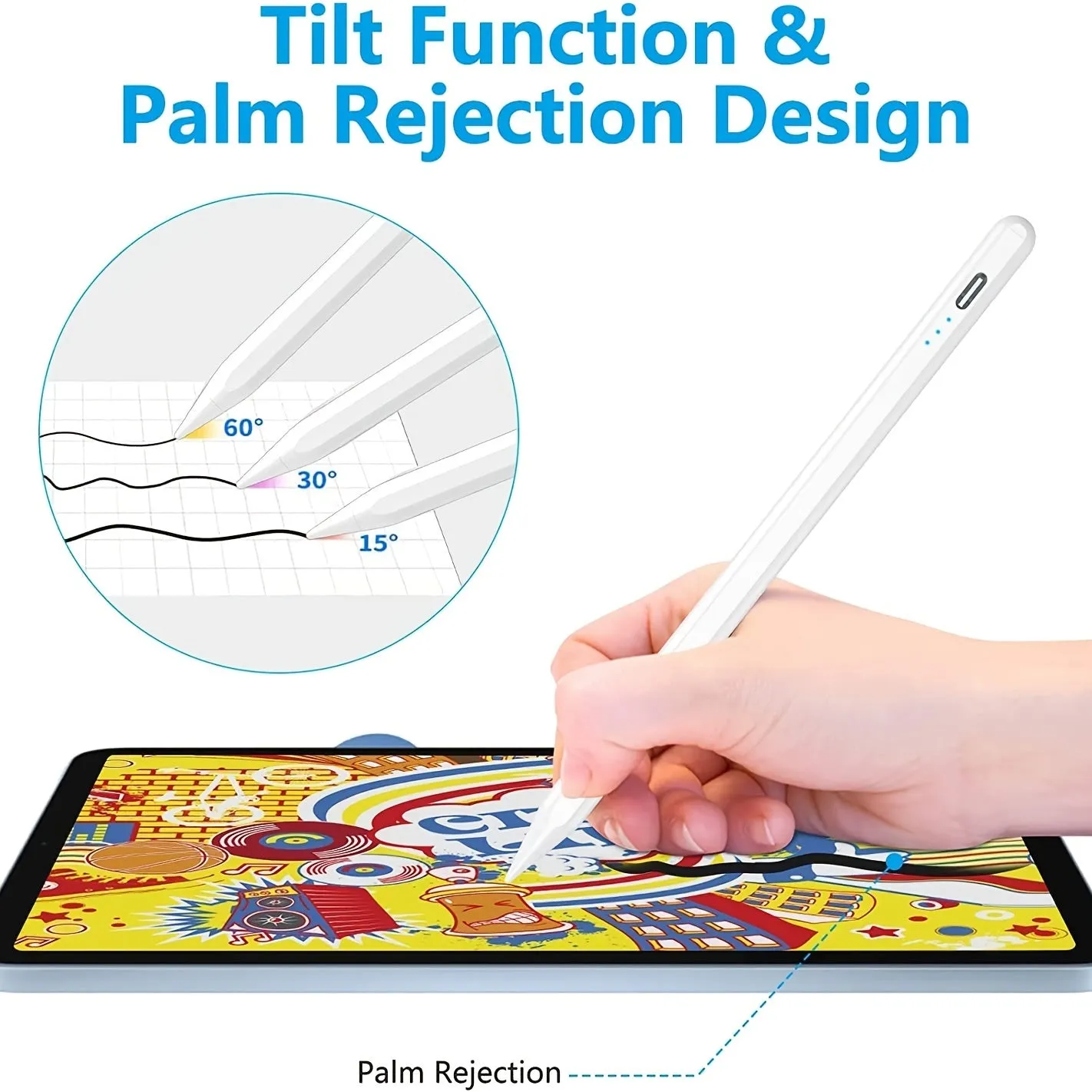 Stylus Pen For iPad With Palm Rejection, Active Pencil Compatible