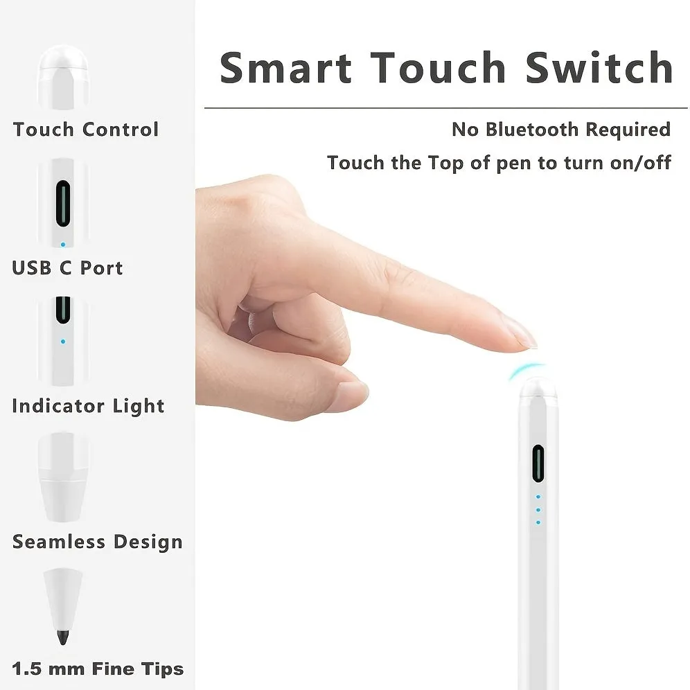 Stylus Pen For iPad With Palm Rejection, Active Pencil Compatible