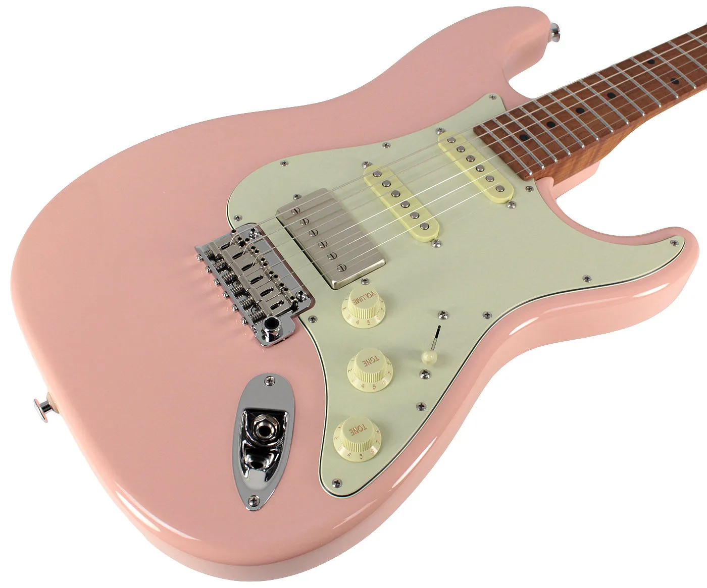 Suhr Select Classic S HSS Roasted Flamed Guitar, Shell Pink, Maple