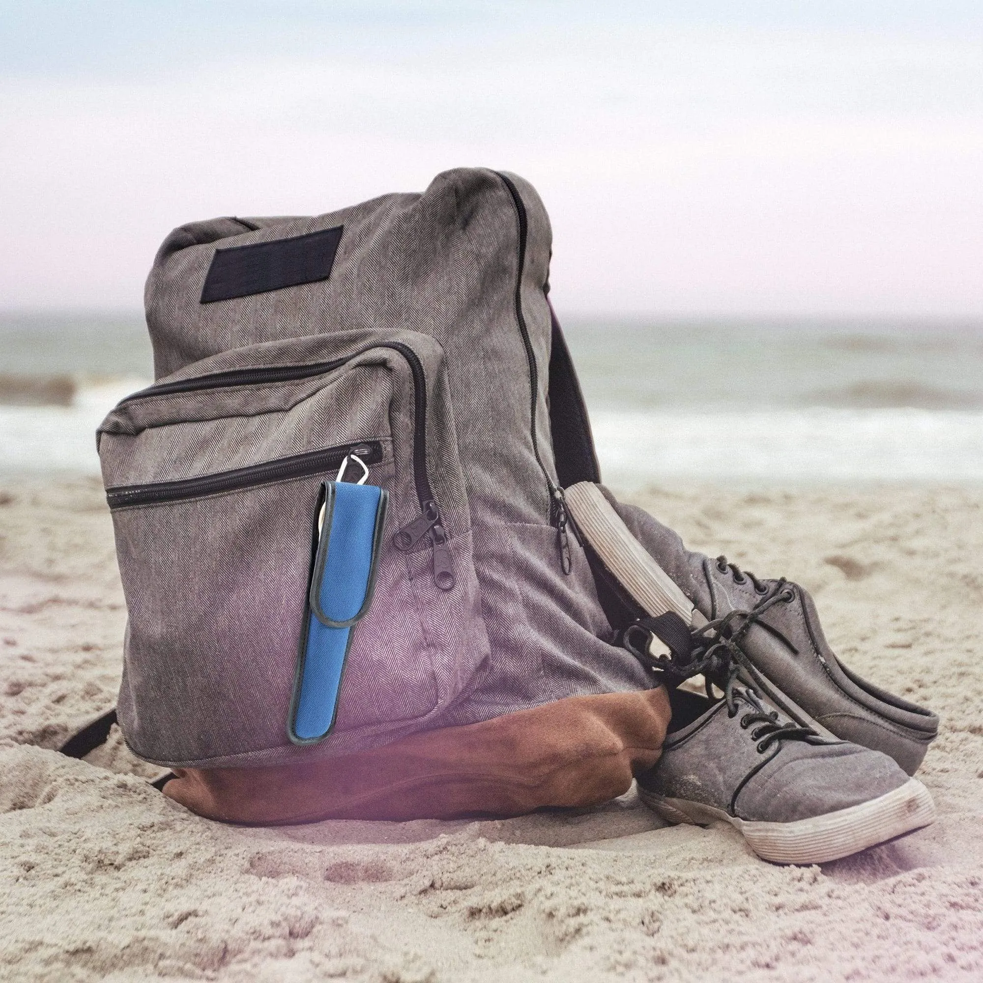 Take-Along Reusable Utensil Set with Blue Travel Case