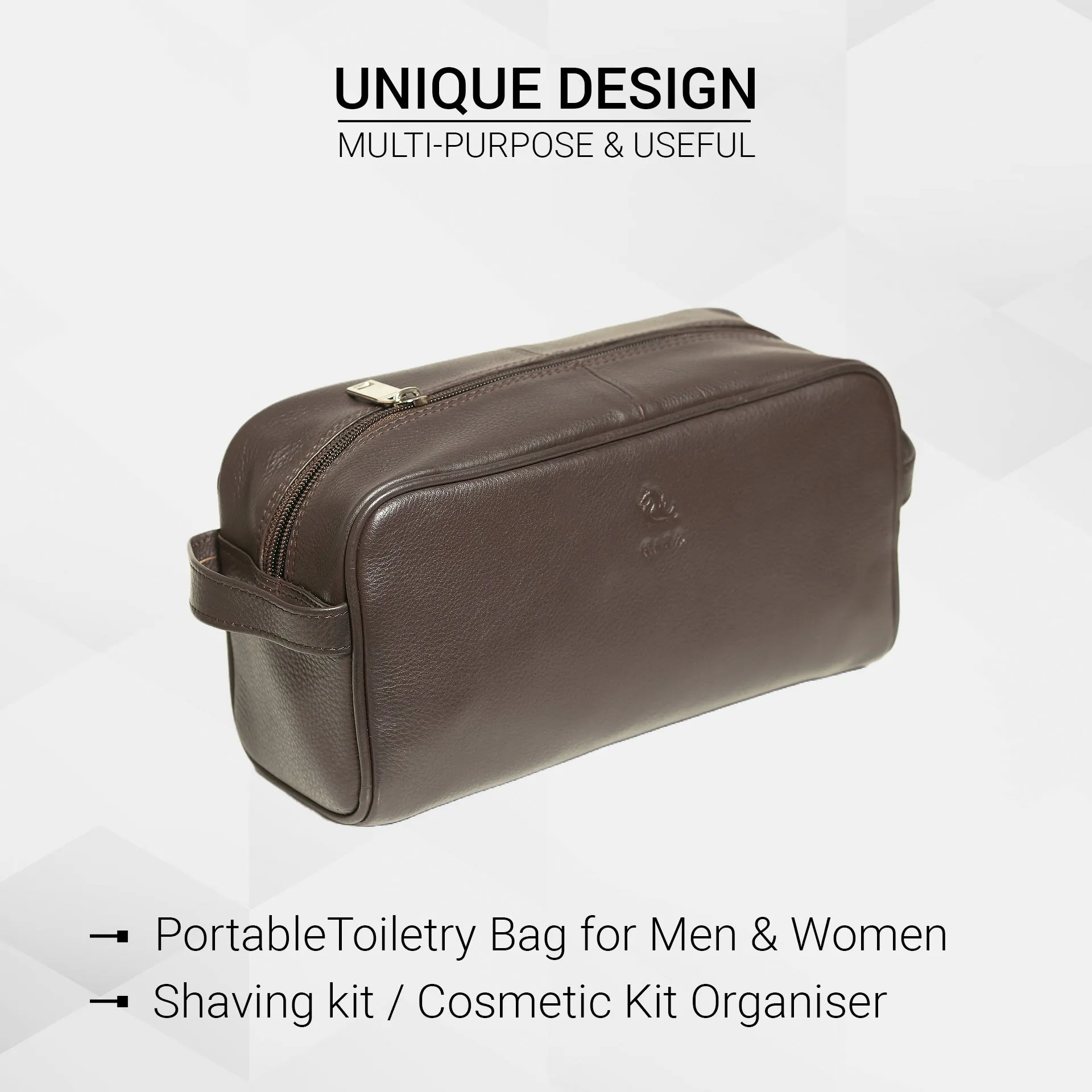 Ted Tan Leather Wash Bag for Men