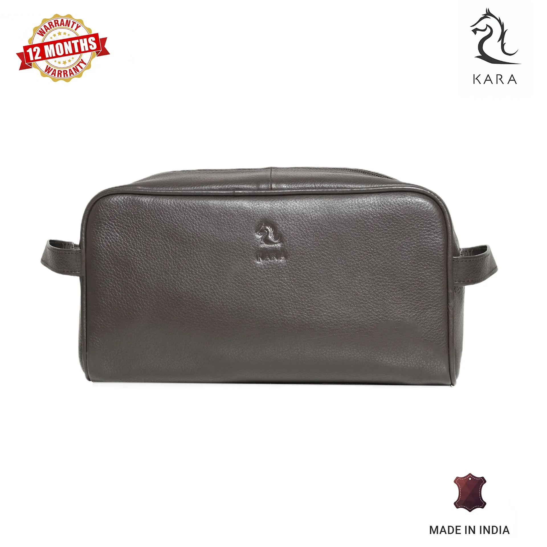 Ted Tan Leather Wash Bag for Men