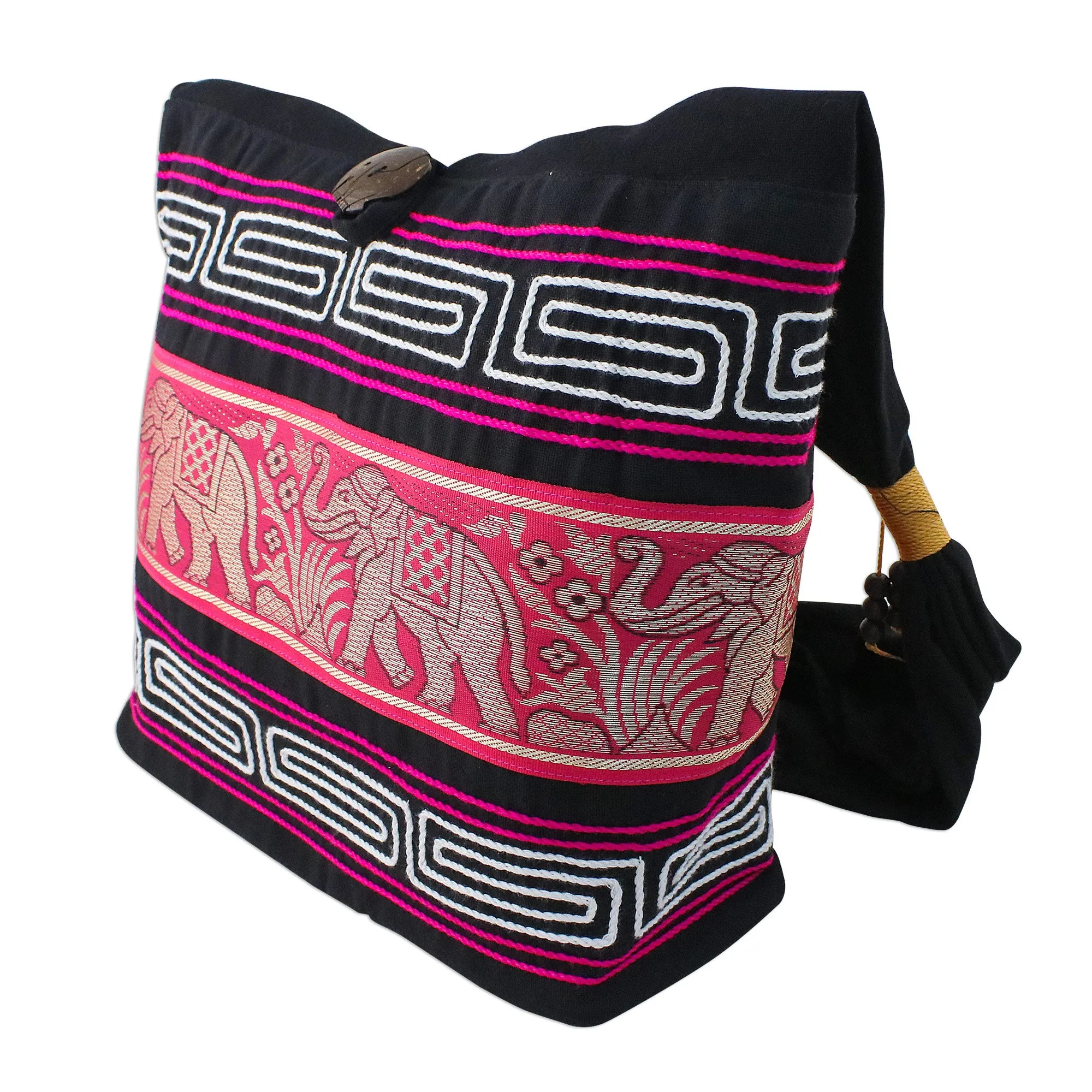 Thai Elephants in Ruby Shoulder Bag