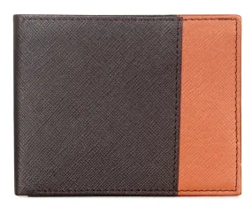 THE CLOWNFISH RFID Protected Genuine Leather Bi-Fold Wallet for Men with Multiple Card Slots (Dark Brown)