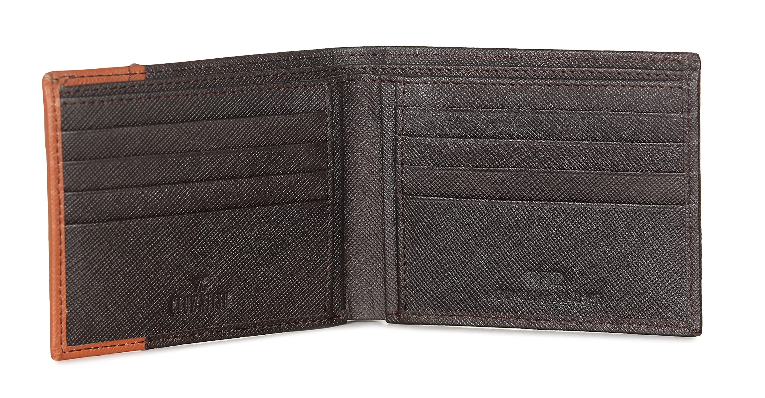 THE CLOWNFISH RFID Protected Genuine Leather Bi-Fold Wallet for Men with Multiple Card Slots (Dark Brown)