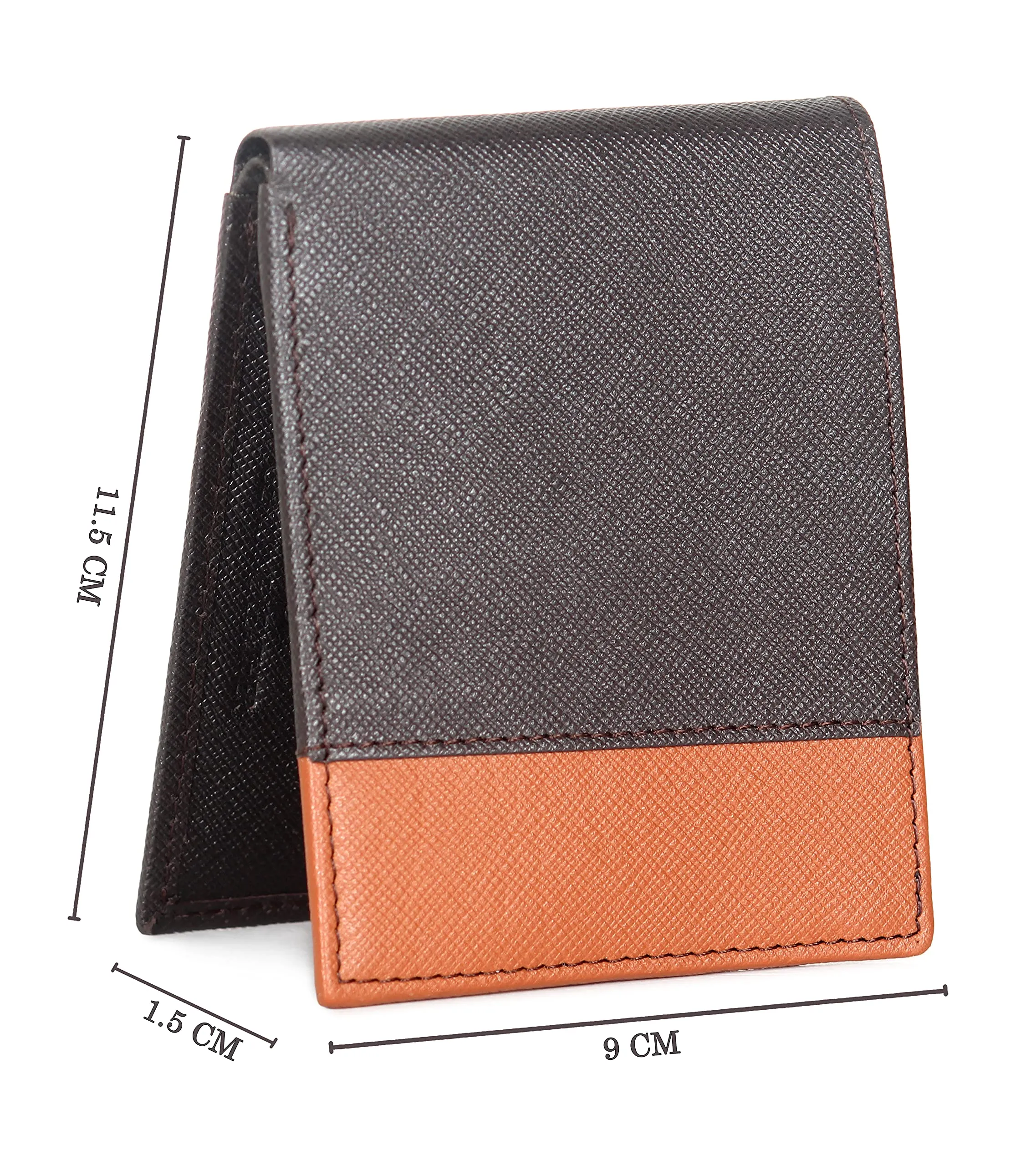 THE CLOWNFISH RFID Protected Genuine Leather Bi-Fold Wallet for Men with Multiple Card Slots (Dark Brown)