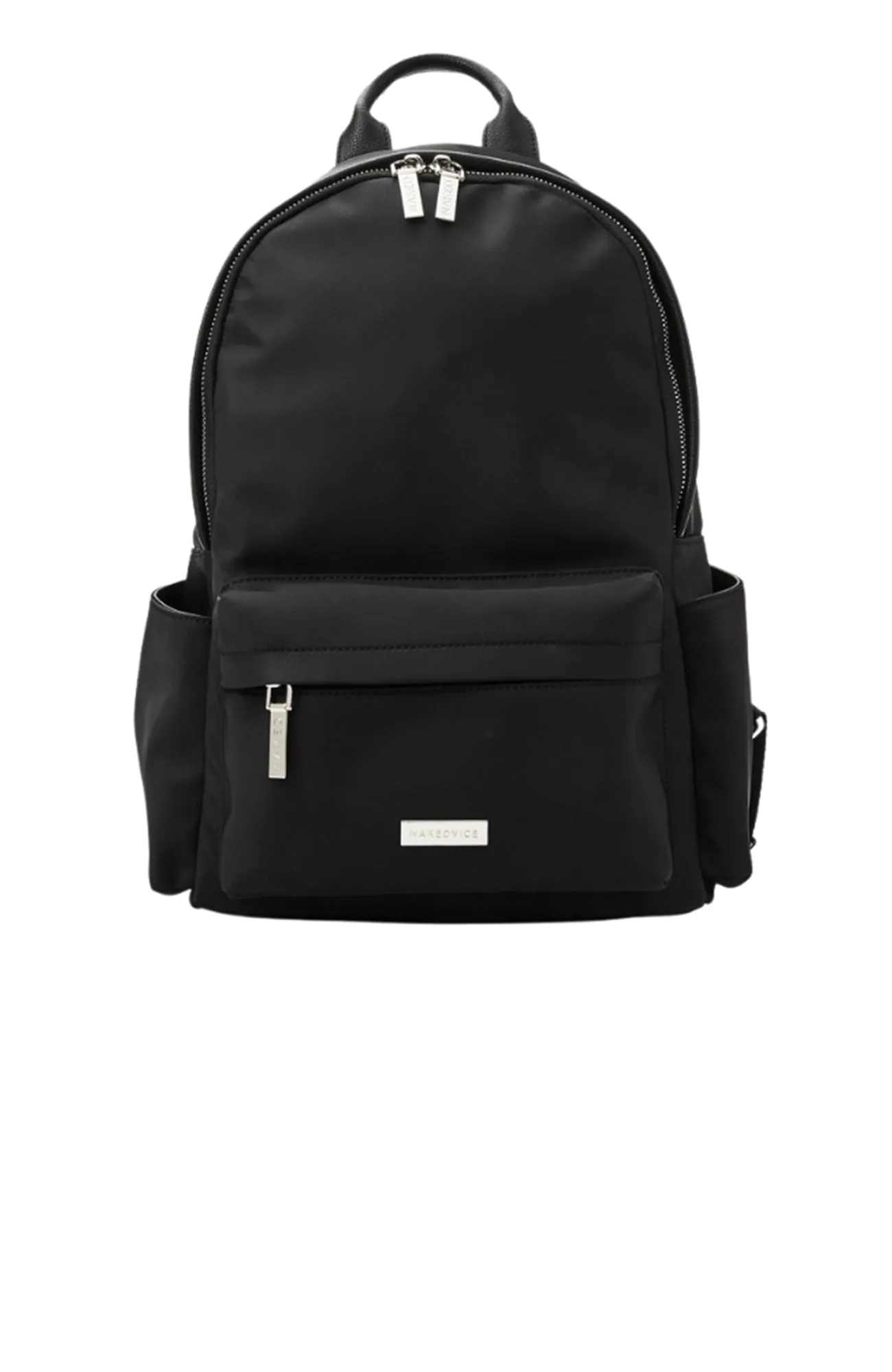 The Nikki Nylon Backpack Black Silver