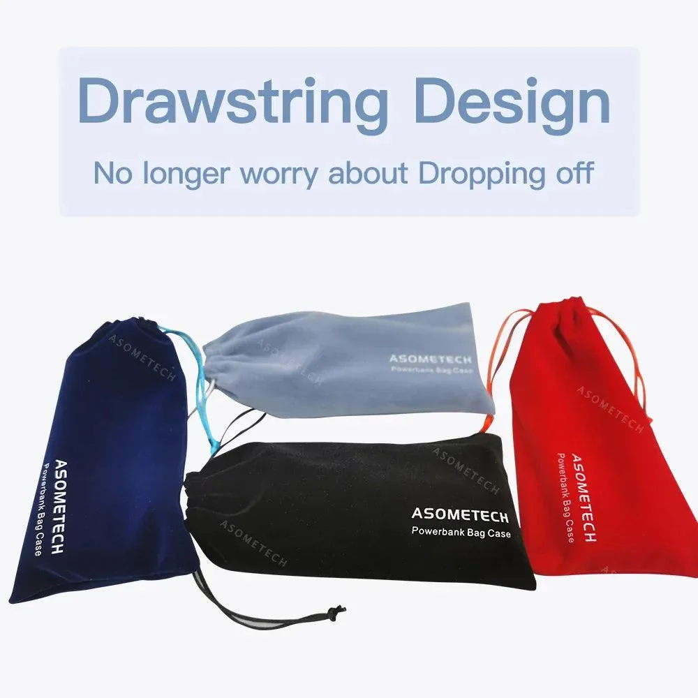 Travel-Friendly Power Bank Storage Pouch with Drawstring Closure for Mobile Accessories