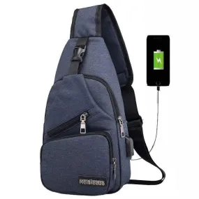 Travel Sling Shoulder USB Charge Chest Bag Men Casual Multifunction Waterproof Crossbody Bag Women Short Trip Unisex Women Bag