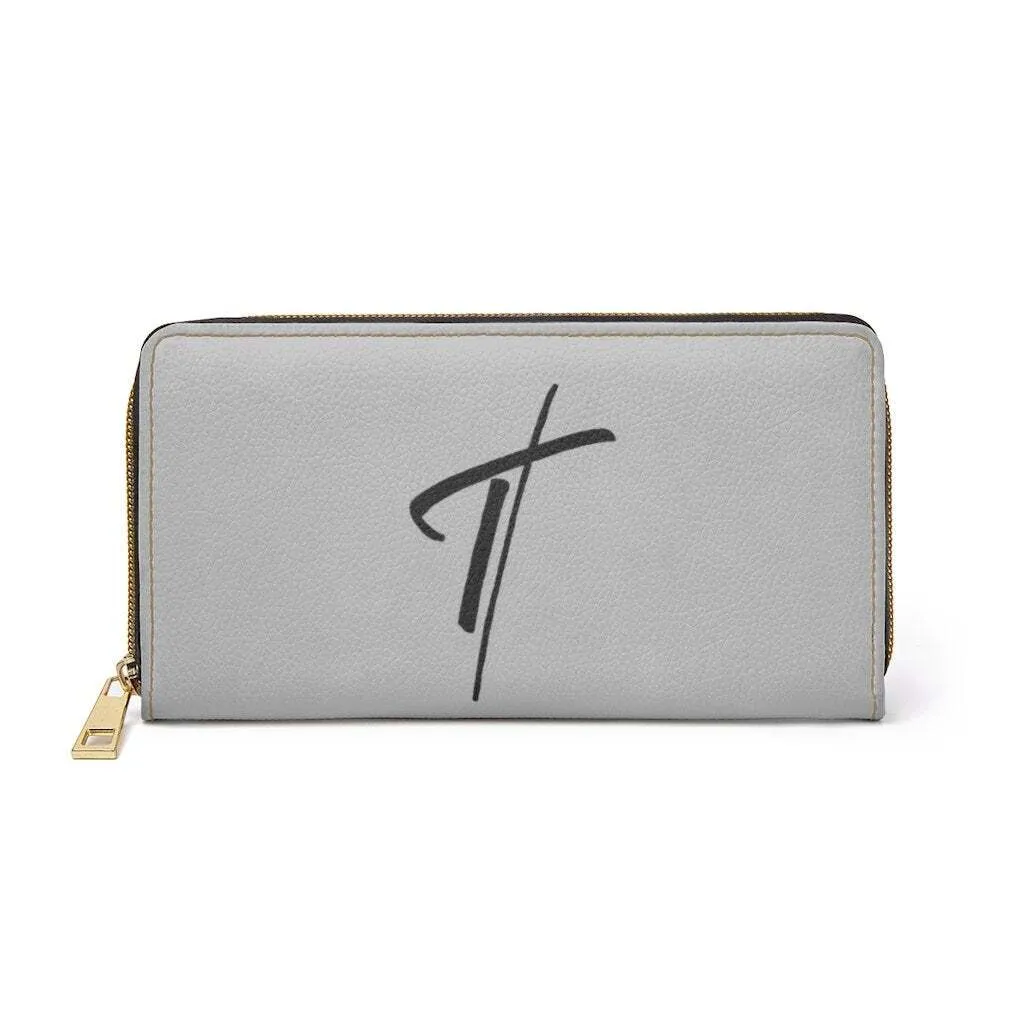 Uniquely You Womens Wallet - Zip Purse / Grey & Black Cross