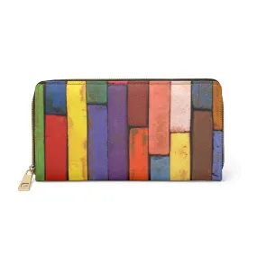 Uniquely You Womens Wallet - Zip Purse / Multicolor Colorblock Brick