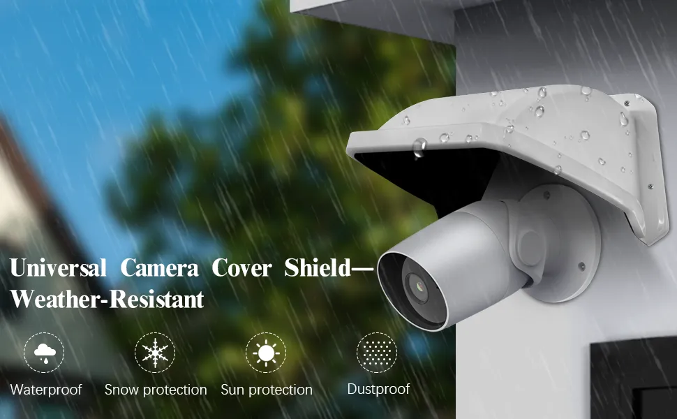 Universal Security Camera Sun Rain Cover Shield, Universal Security Camera Sun Rain Cover Shield, Protective Roof for Dome/Bullet Outdoor Camera