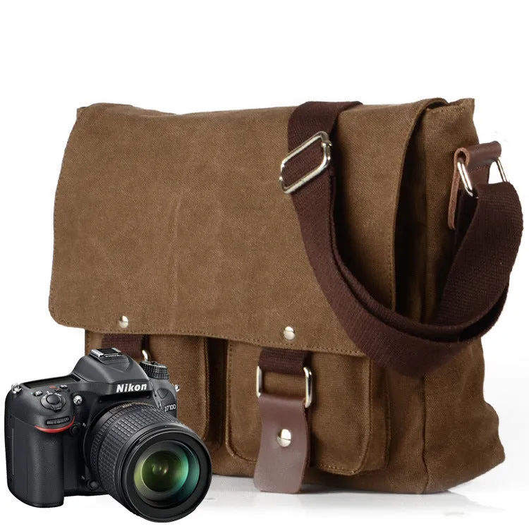 Vintage Canvas Bag Outdoor Crossbody Bag Camera Bag Digital Camera Bag