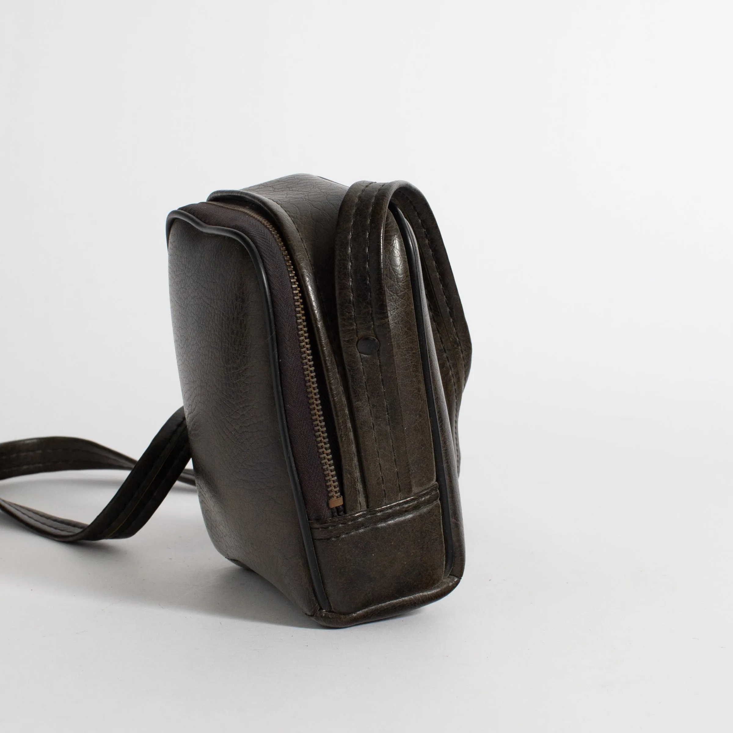 Vintage Pleather pouch with strap (appropriate for small point and shoot)