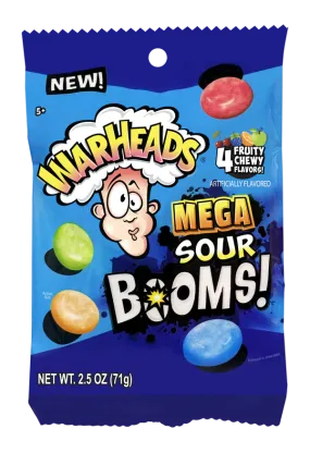 Warheads Sour Boom Fruit Chews 2.5oz Bag