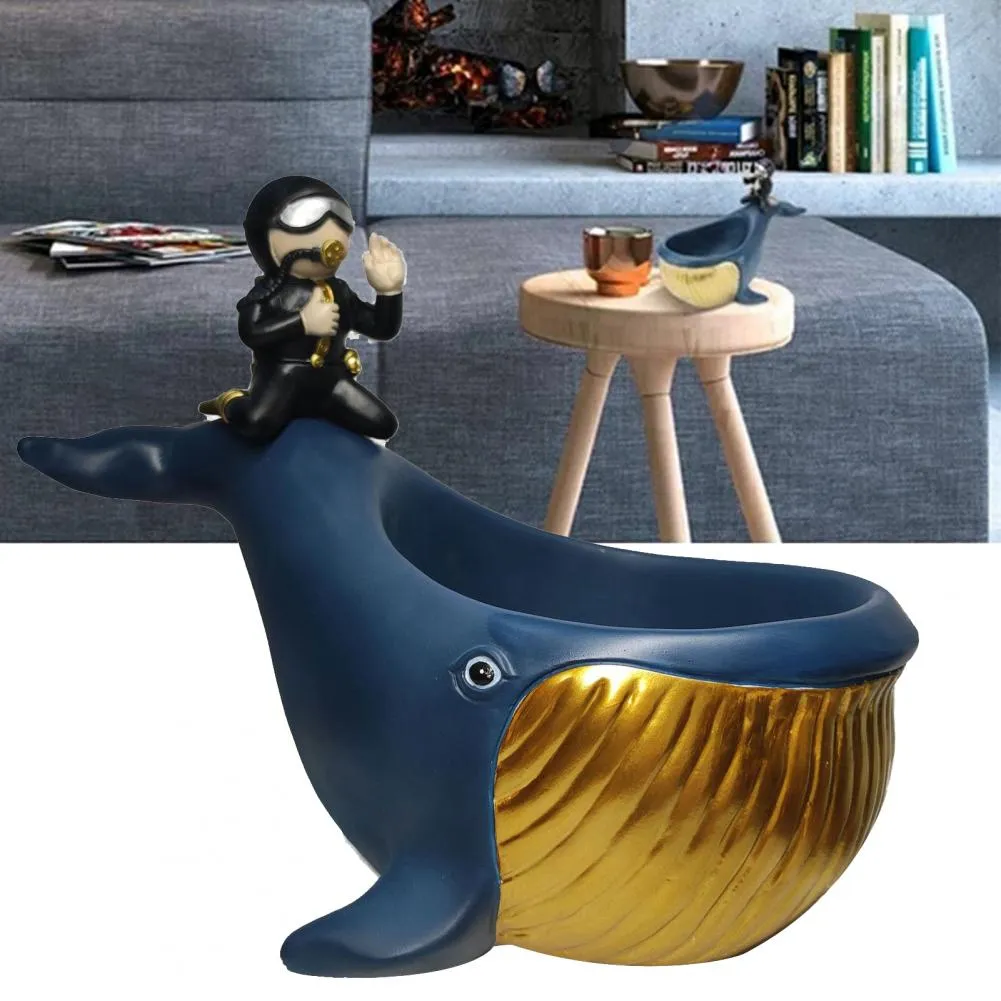 Whale & Dolphin Diver Tray - Large Resin Decoration or Key Storage