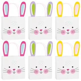 White Bunny Ear Easter Paper Treat Bags With Handles 3ct