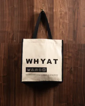 WHYAT WASHING-ADVICE TOTE BAG -WHITE