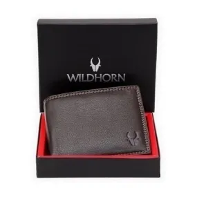 WildHorn Brown Leather Wallet for Men I 8 Credit Card Slots I 2 Currency Compartments I 1 Coin Pocket I 1 Transparent ID Window