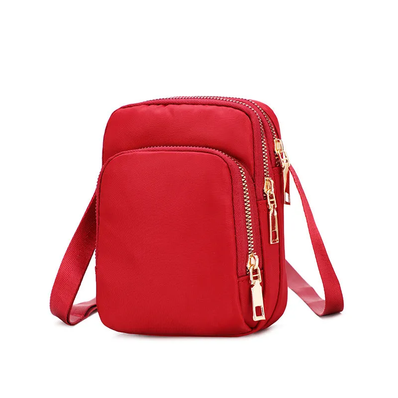 Womens Mini Waterproof Nylon Shoulder Crossbody Zipper Bag