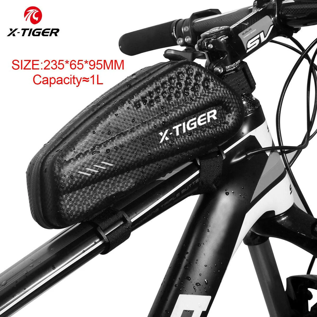 X-TIGER Bicycle Bag Waterproof Touch Screen Cycling Bag Top Front Tube Frame MTB Road Bike Bag 6.5 Phone Case Bike Accessories