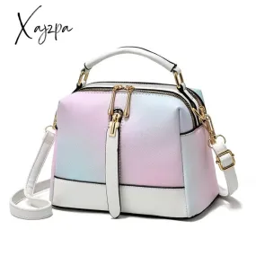 Xajzpa Fashion PU Leather Scalloped Shoulder Bags for Women Casual Ice Cream Color Simple Female Hand Bags Crossbody bags