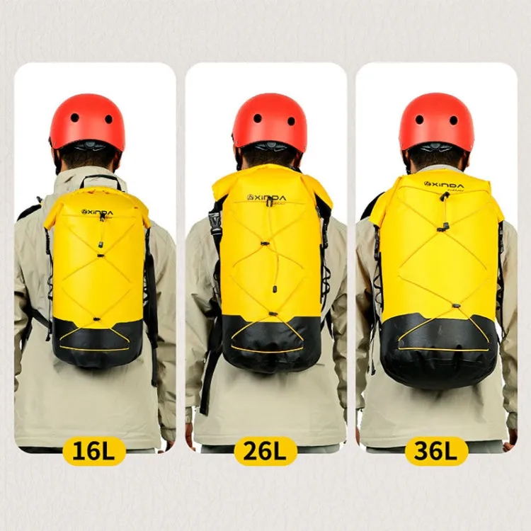 XINDA XD-BAG19 IPX7 Waterproof Outdoor Stream Tracing Backpack Diving Bag, Color: Yellow-26L