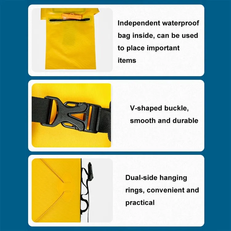 XINDA XD-BAG19 IPX7 Waterproof Outdoor Stream Tracing Backpack Diving Bag, Color: Yellow-26L